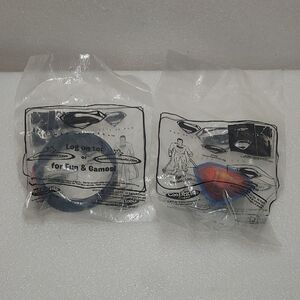 Superman Kids Toy Rings - Blue and Orange (Sealed)